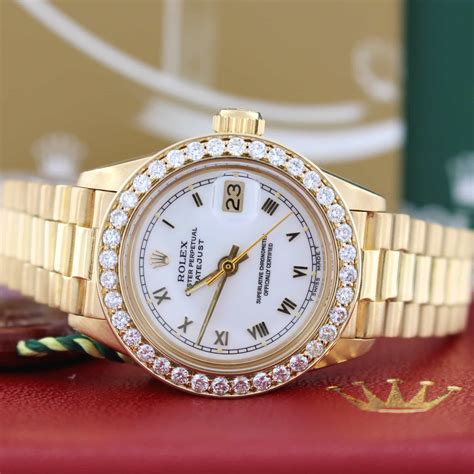 rolex datejust vs president|18k presidential Rolex diamond bezel.